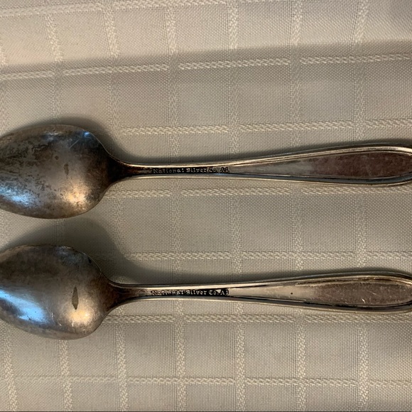 National silver Roses and Leaf tea spoons - Picture 2 of 3